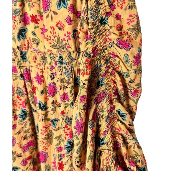 Democracy Pink and Red 3/4 Sleeve Buttoned boho top - Picture 5 of 5